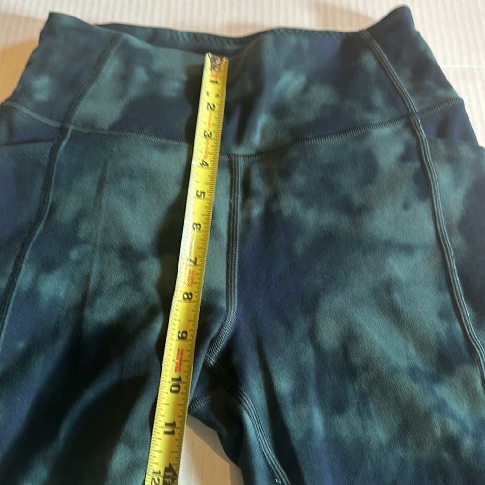 Victorias Secret green navy look of tye dye leggings w side pockets super soft - Picture 3 of 8